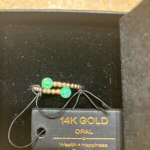 14K Gold Opal Beaded Ring